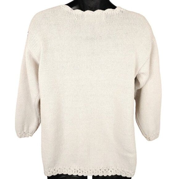 Vintage Nuggets Sweater Womens Size Medium Floral Flowers Shoulder Pads - Picture 5 of 8